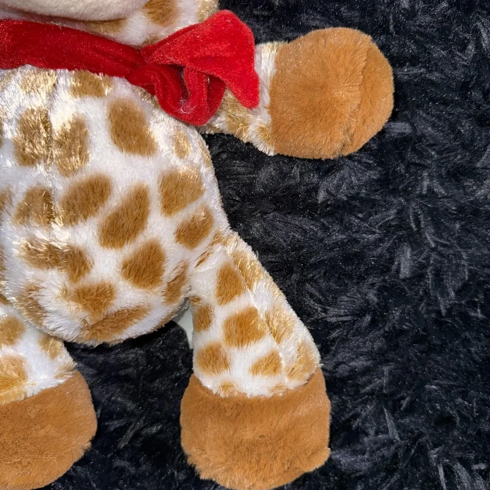 Giraffe Plush Stuffed Animal Christmas Holiday Toy Santa Hat Scarf Soft Cute